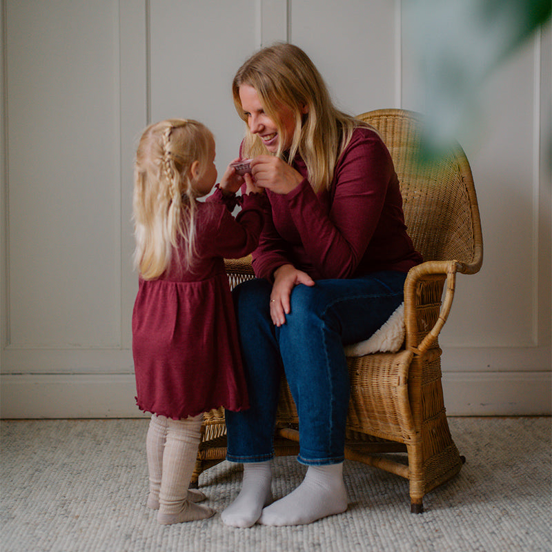 Klänning i ull med silke