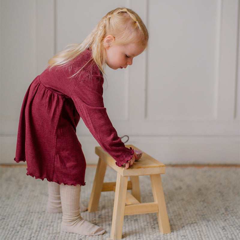 Klänning i ull med silke