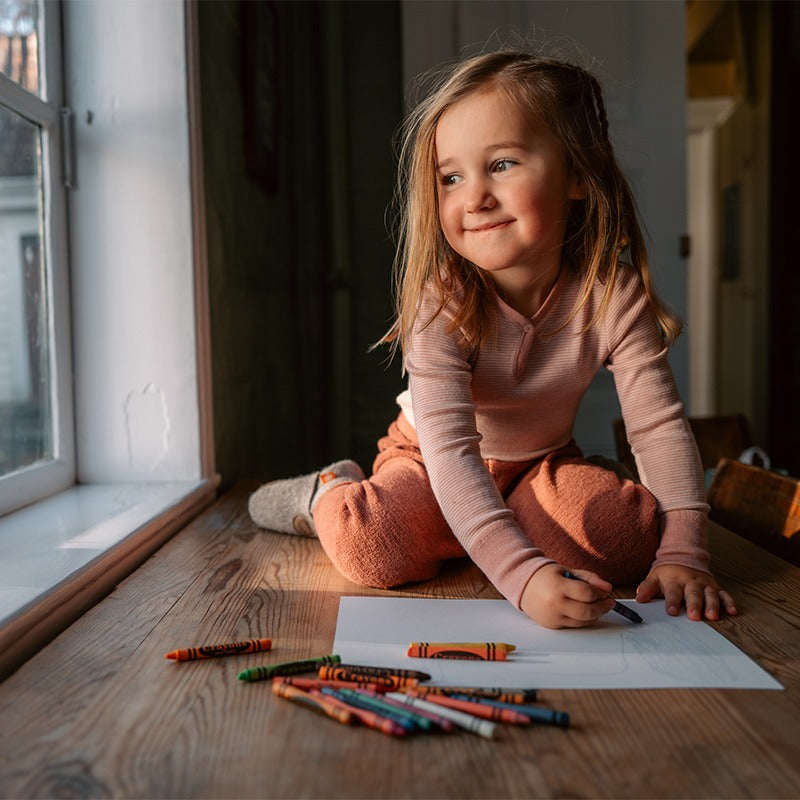 Babybukse i ullfrotté - Mørk rose