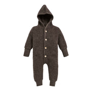 Ullfleecedress med hette - Naturbrun