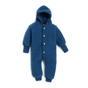 Babyoverall i ullfleece med luva