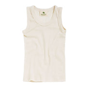 Singlet i ull med silke - Natur - Hvit/natur