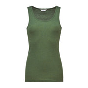 Singlet i ull med silke unisex - Olivin