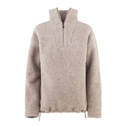 Genser i ullfleece med zip - Linfarget