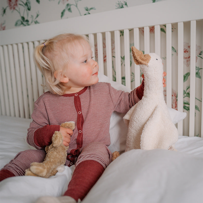 Gås i bomull, ca 36 cm, Naturvit/beige