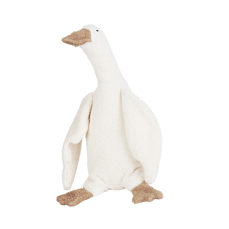 Gås i bomull, ca 36 cm, Naturvit/beige