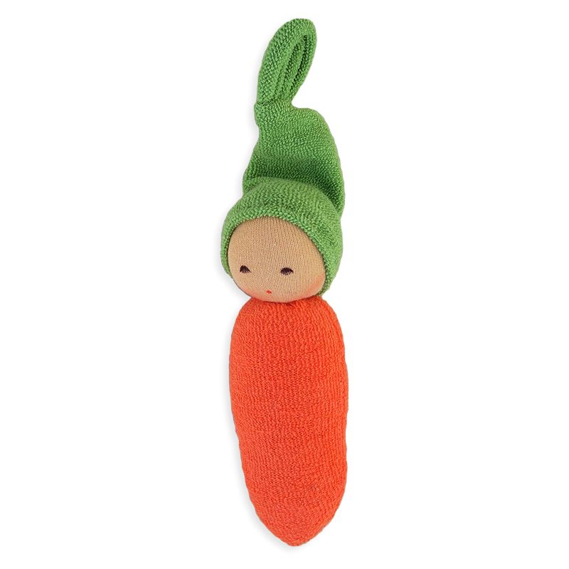 Gulrotdukke m/rangle 15cm  bomullsfrotté Oransje