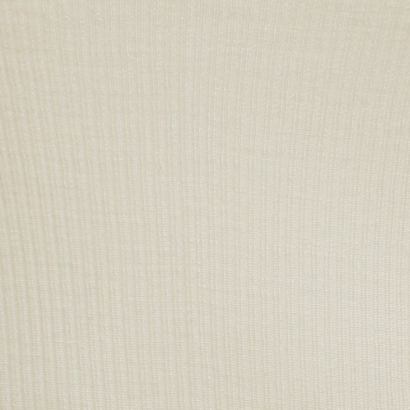 Polotrøye i finribbet ull med silke - Natur - Hvit/natur - swatch